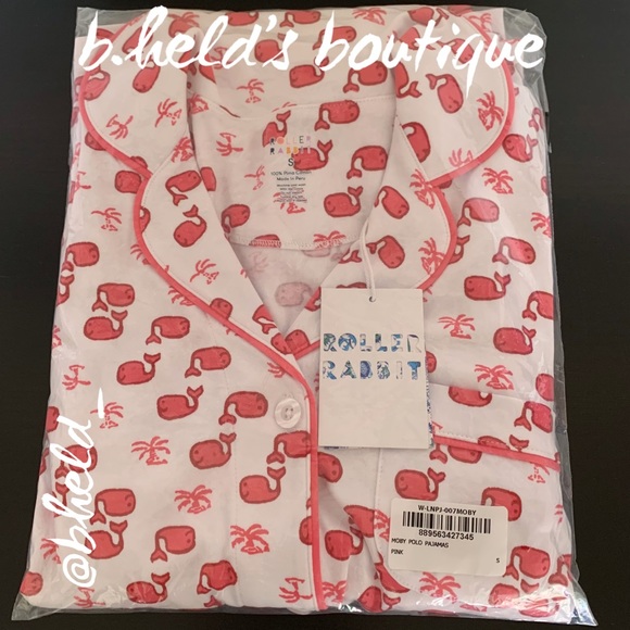 Roller Rabbit Moby The Whale Polo Pajamas in Pink Size Small S Brand New NWT - Picture 16 of 17